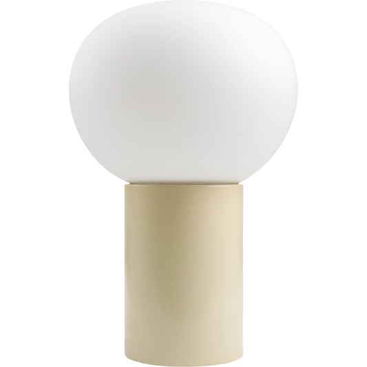 Verve Globe Lamp by Livabliss in beige, white and painted. Made from body: metal, base: steel, shade (outside): glass in a modern style.