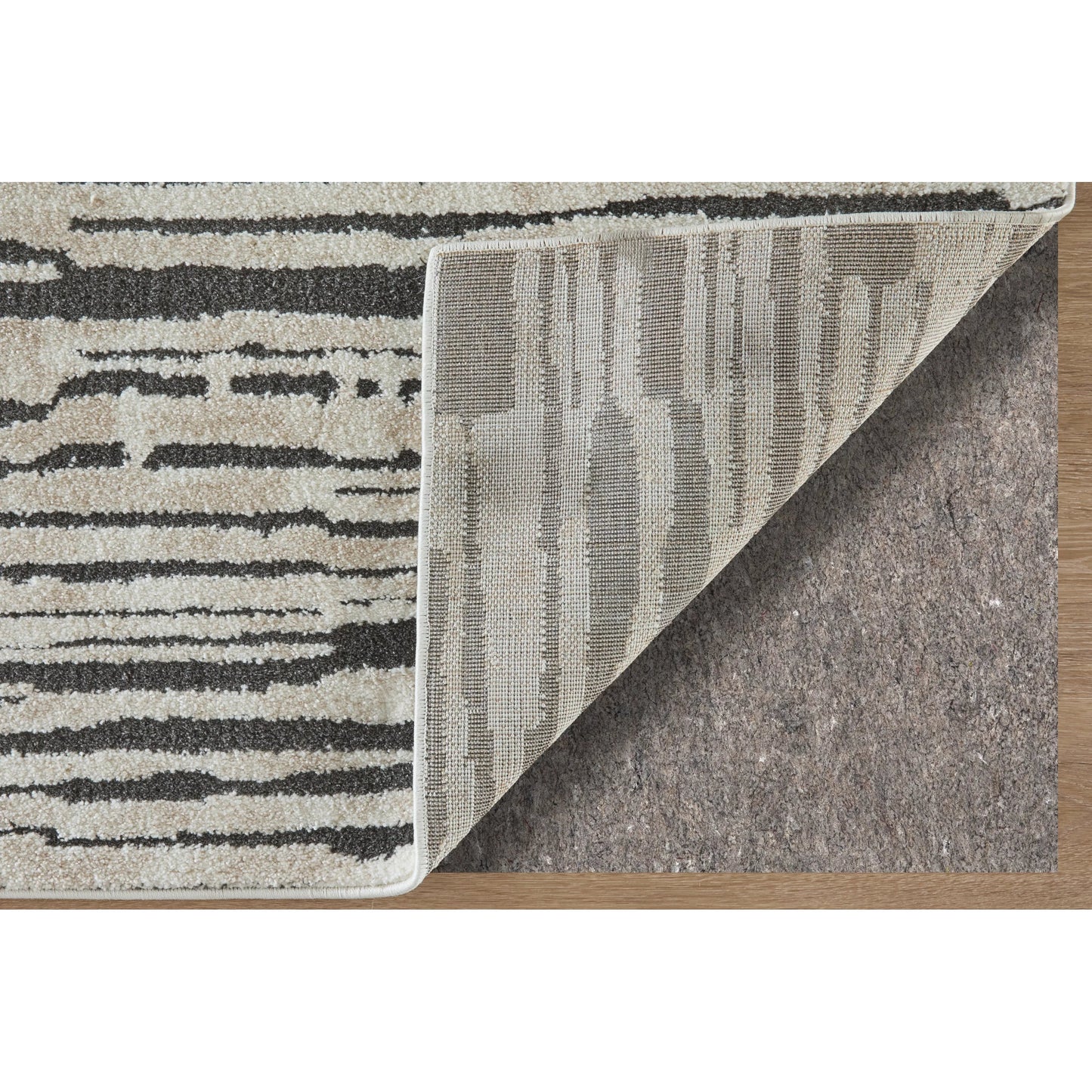 002 SI-2635527,SI-2635528,SI-2635529,SI-2635530,SI-2635531 | Closeup | Gilmore Stripes GIL39UPF Rug by Feizy in ivory, black. Made from polypropylene in a unique style.