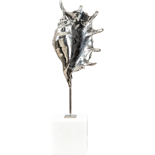Vitoria Sculpture by Surya in metallic - silver and leaf. Made from main: metal, marble in a modern style.