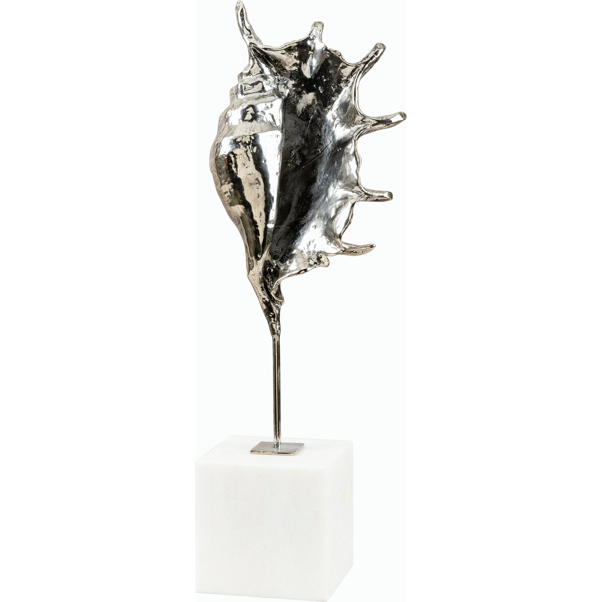 Vitoria Sculpture by Surya in metallic - silver and leaf. Made from main: metal, marble in a modern style.