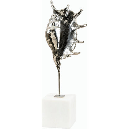 Vitoria Sculpture by Surya in metallic - silver and leaf. Made from main: metal, marble in a modern style.
