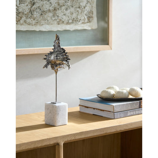 Vitoria Decorative Sculpture - 532476 by Surya in metallic silver and gold leaf. Made from iron, marble in a modern style.