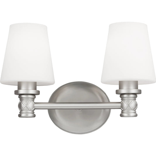 Xavierre Vanity by Generation Lighting in satin nickel. Made from steel in a modern style.