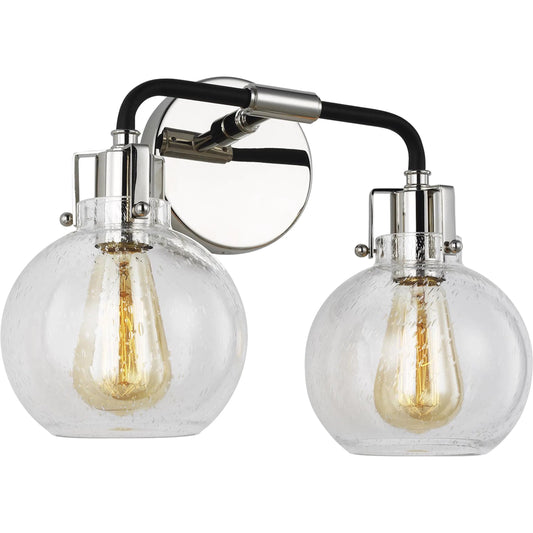 Clara 2-Light Vanity Sconce by Generation Lighting. Made from steel in a modern style.