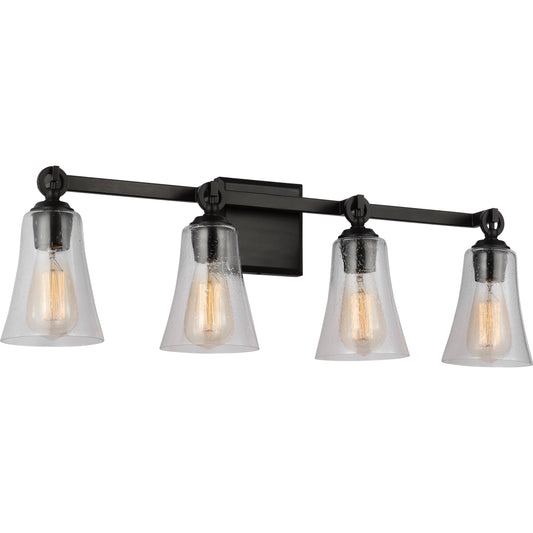 Monterro 4-Light Vanity by Visual Comfort & Co. in aged iron. Made from steel in a unique style.