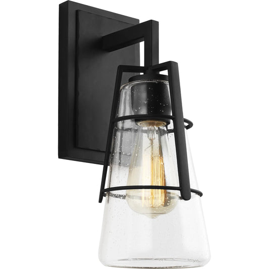 Adelaide Wall Sconce by Generation Lighting in midnight black. Made from steel in a modern style.
