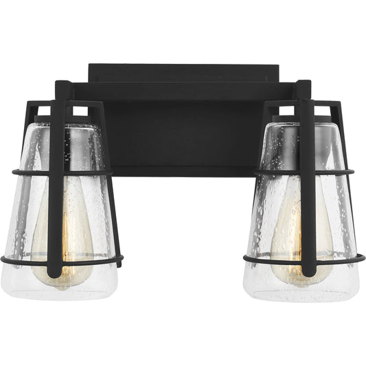 Adelaide Vanity by Generation Lighting in midnight black. Made from steel in a modern style.