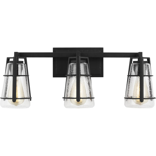 Adelaide Vanity by Generation Lighting in midnight black. Made from steel in a modern style.