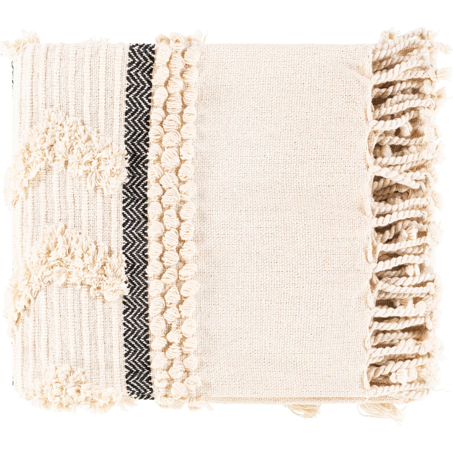001 SI-1893125 | Primary Silo | Vasant - 6621 by Livabliss in ivory, ink blue. Made from 90% cotton, 10% chenille in a eclectic & global style.