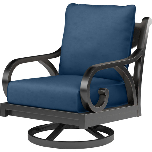 Monterey Outdoor Swivel Rocker by Sunset West in browns. Made from aluminum in a cottage & farmhouse style.