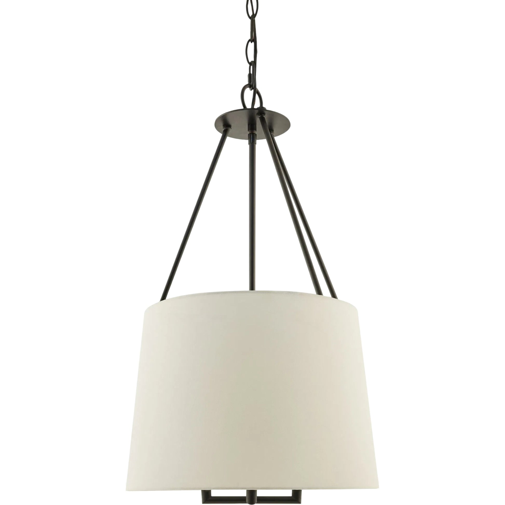 Visse Chandelier by Surya in electroplated. Made from iron, linen, polyester in a transitional style.
