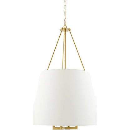 Visse Chandelier by Surya in electroplated. Made from iron, linen, polyester in a transitional style.