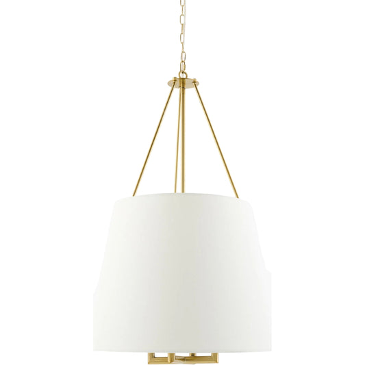 Visse Chandelier by Surya in electroplated. Made from iron, linen, polyester in a transitional style.