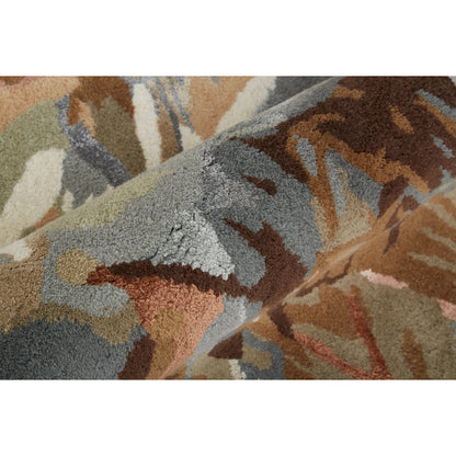 Dafney Transitional & Botanical Rug - 8868F by Feizy in tan, gray, green. Made from viscose, wool in a unique style.