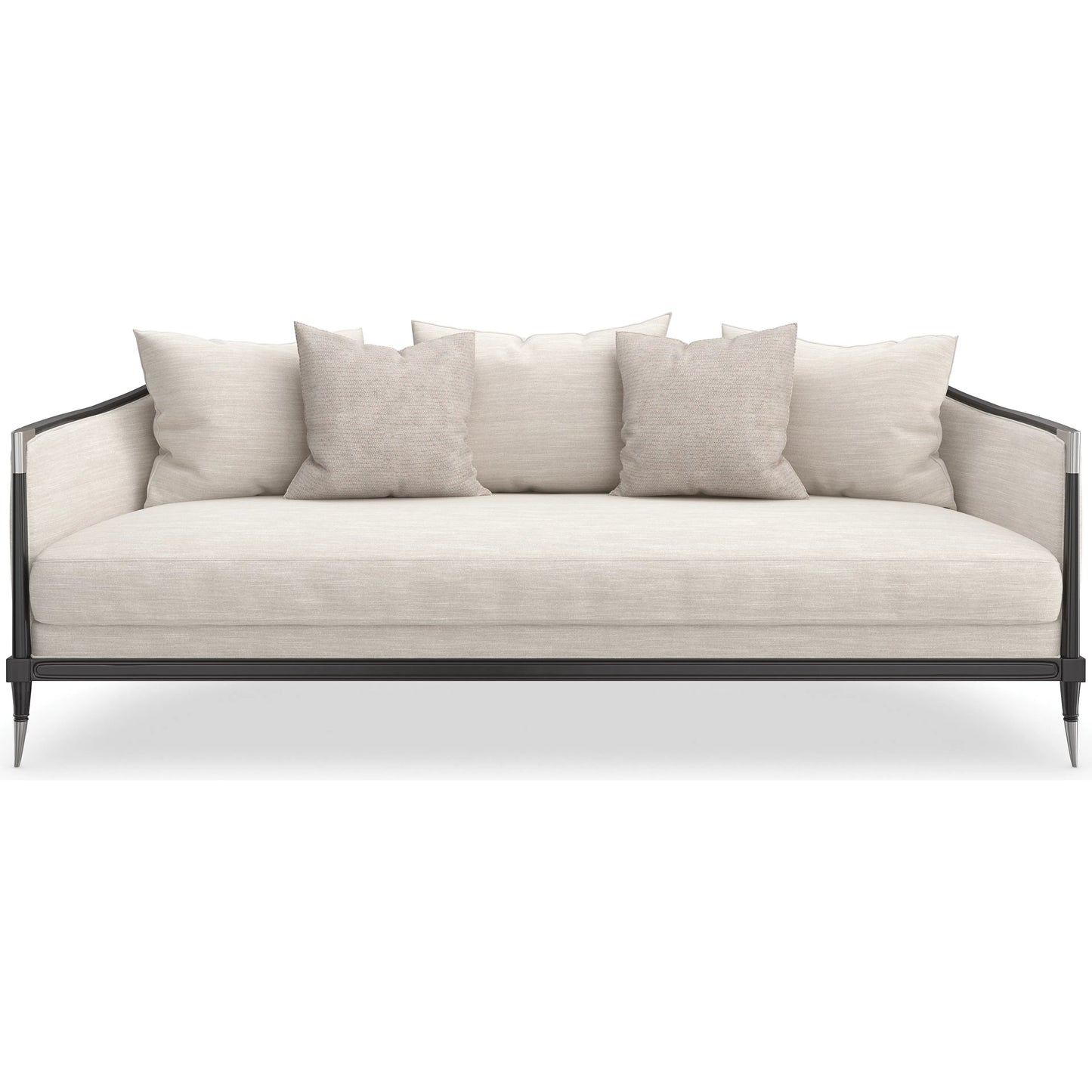 008 SI-2193907 | Additional Silo | Splash of Flash Sofa by Caracole in almost black. Made from birch in a transitional style.