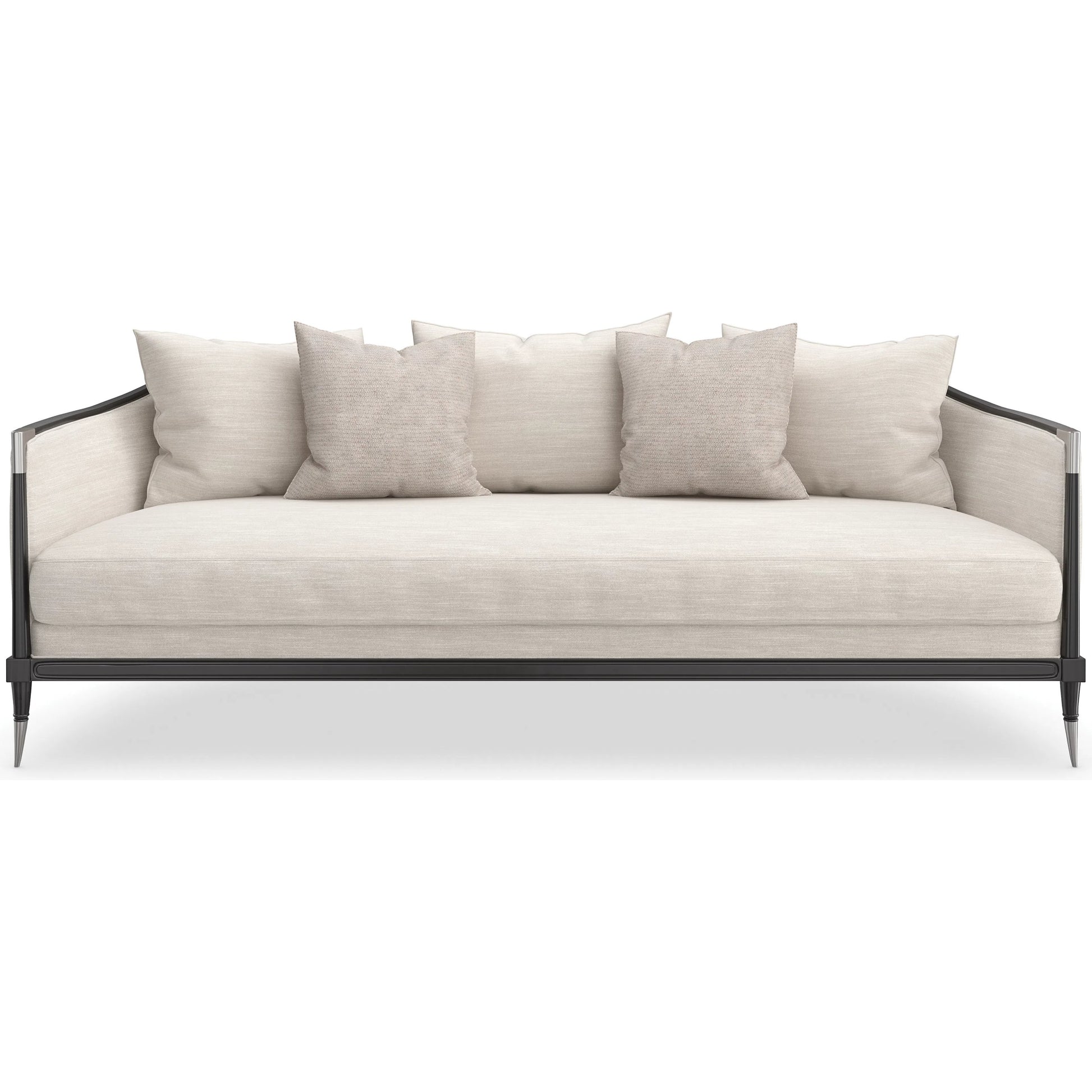 Splash of Flash Sofa by Caracole in almost black. Made from birch in a transitional style.