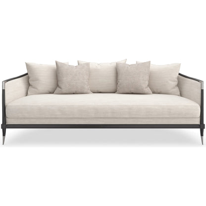 Splash of Flash Sofa by Caracole in almost black. Made from birch in a transitional style.