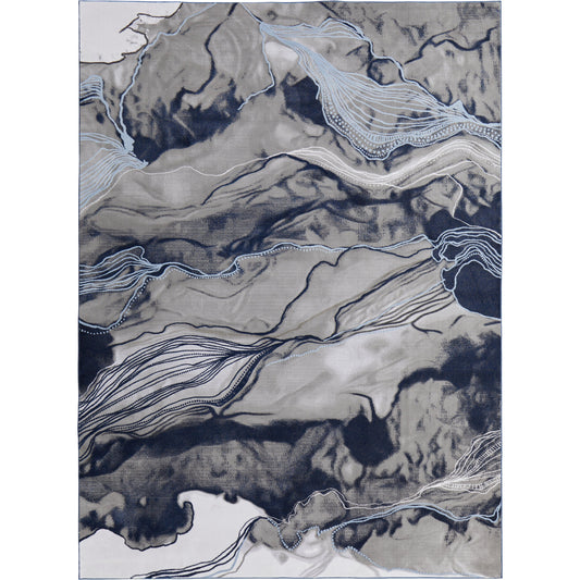Gaspar Rug - 39KTF by Feizy in blue, gray, ivory. Made from polypropylene, polyester in a unique style.