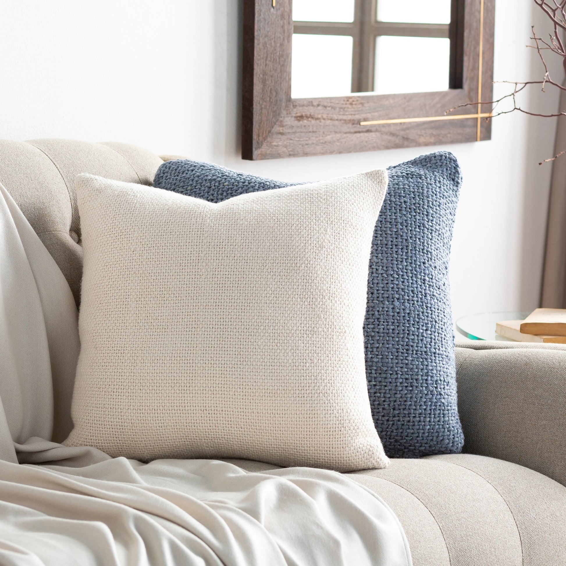 Vanessa Pillow - 10904 by Surya in cream. Made from 100% cotton in a traditional style.