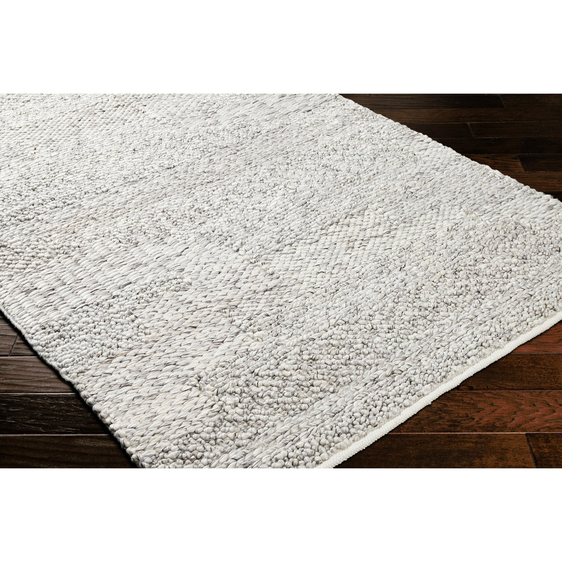 Vesta Rug - 32239 by Surya in light gray, dark brown. Made from 100% recycled pet yarn in a unique style.