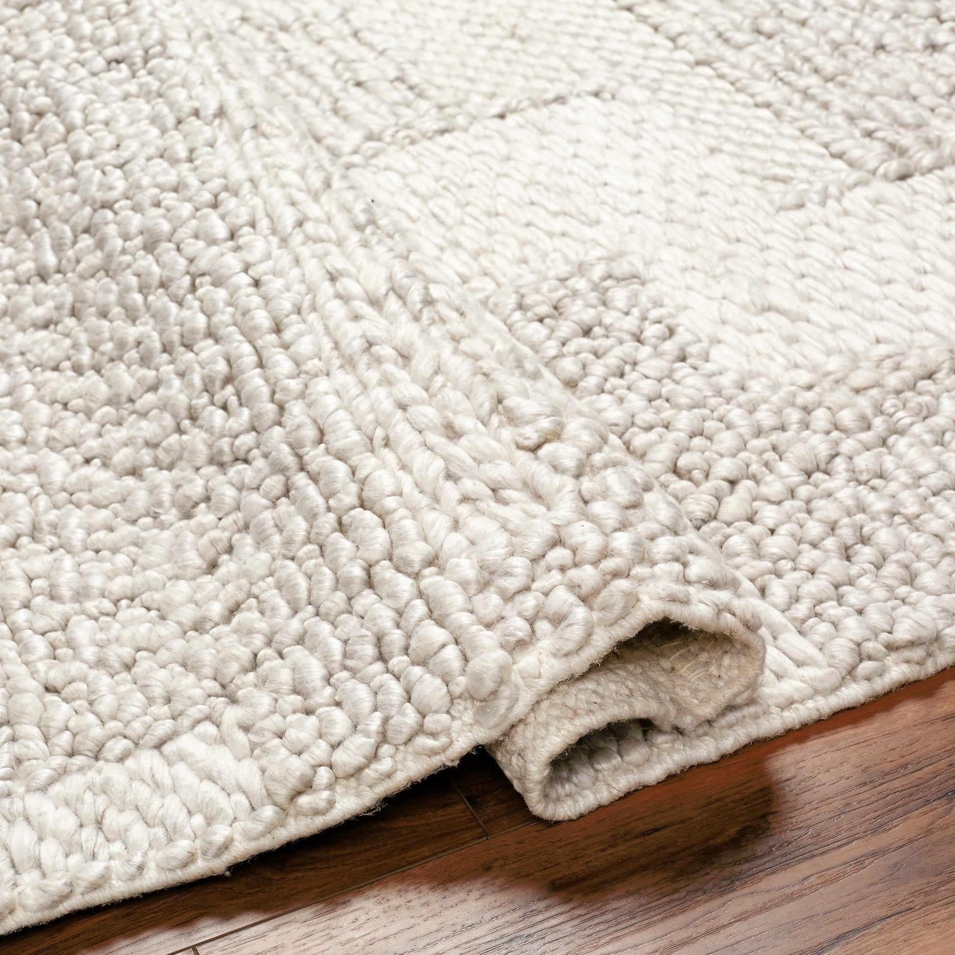 Vesta Rug - 32240 by Surya in light gray. Made from 100% recycled pet yarn in a unique style.