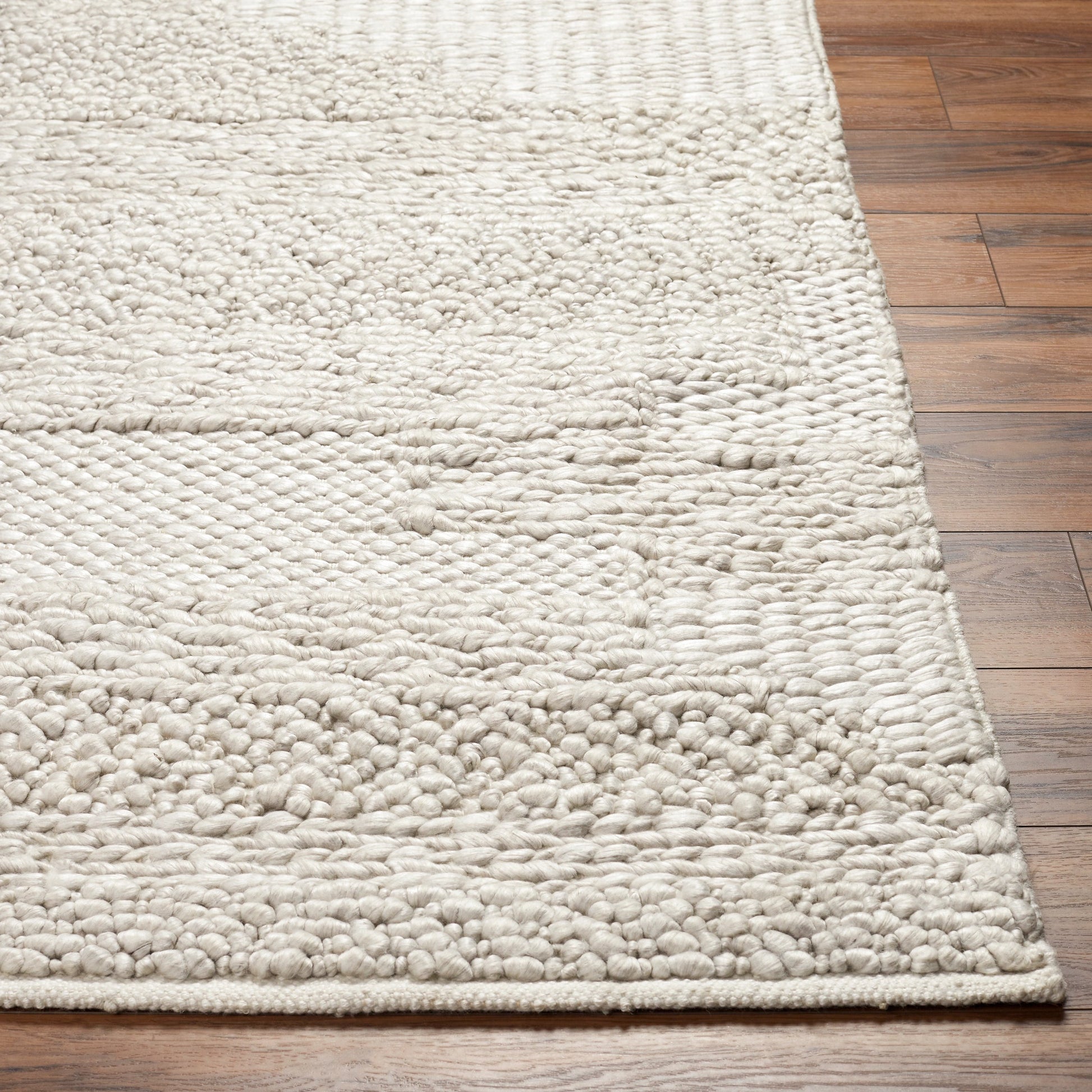 Vesta Rug - 32240 by Surya in light gray. Made from 100% recycled pet yarn in a unique style.