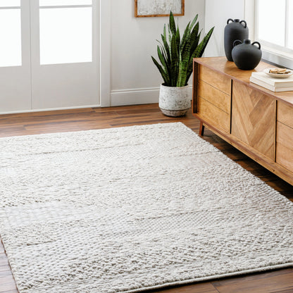 Vesta Rug - 32240 by Surya in light gray. Made from 100% recycled pet yarn in a unique style.