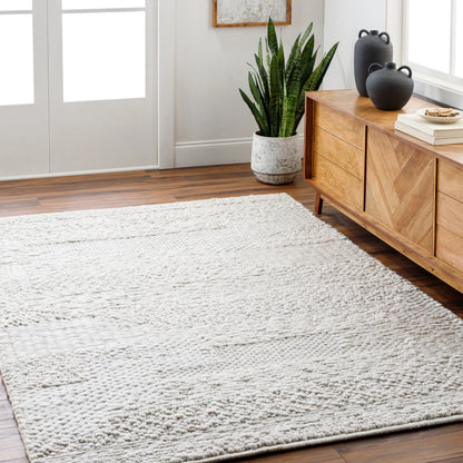 Vesta Rug - 32240 by Surya in light gray. Made from 100% recycled pet yarn in a unique style.