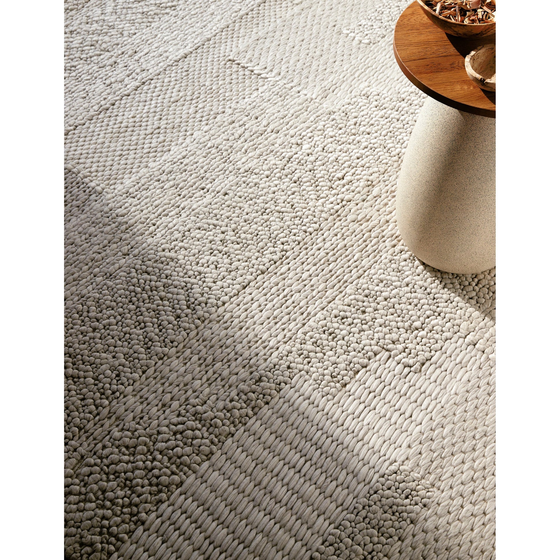 Vesta Rug - 32240 by Surya in light gray. Made from 100% recycled pet yarn in a unique style.