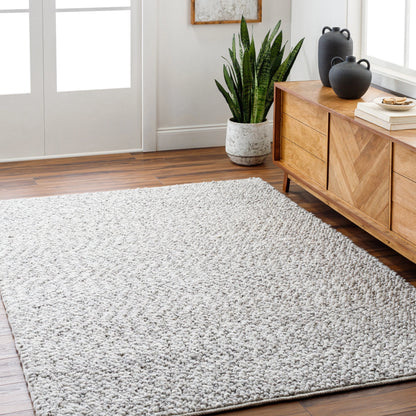 Vesta Rug - 32241 by Surya in light gray, dark brown. Made from 100% recycled pet yarn in a unique style.