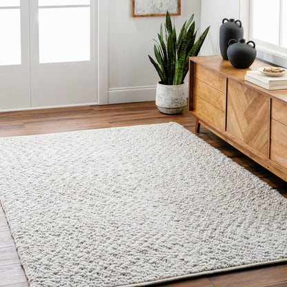 Vesta Rug - 32242 by Surya in light gray. Made from 100% recycled pet yarn in a unique style.
