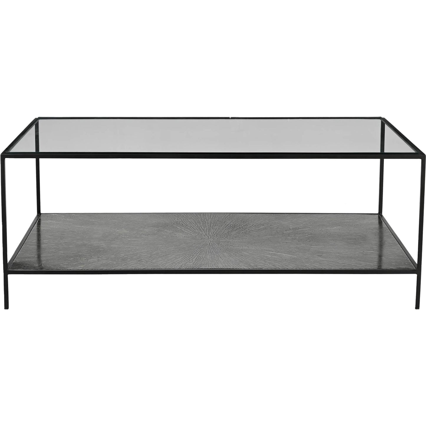 002 SI-2527568 | Additional Silo | Venus Coffee Table by LH Imports in matte black. Made from iron, tempered glass in a unique style.
