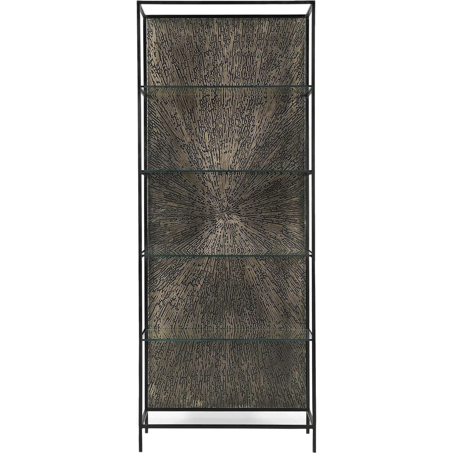 002 SI-2527569 | Additional Silo | Venus Bookcase by LH Imports in matte black. Made from iron, tempered glass in a unique style.