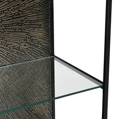 Venus Bookcase by LH Imports in matte black. Made from iron, tempered glass in a unique style.