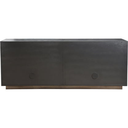 Callisto Sideboard by LH Imports in dark grey and antique, etched. Made from iron in a modern style.