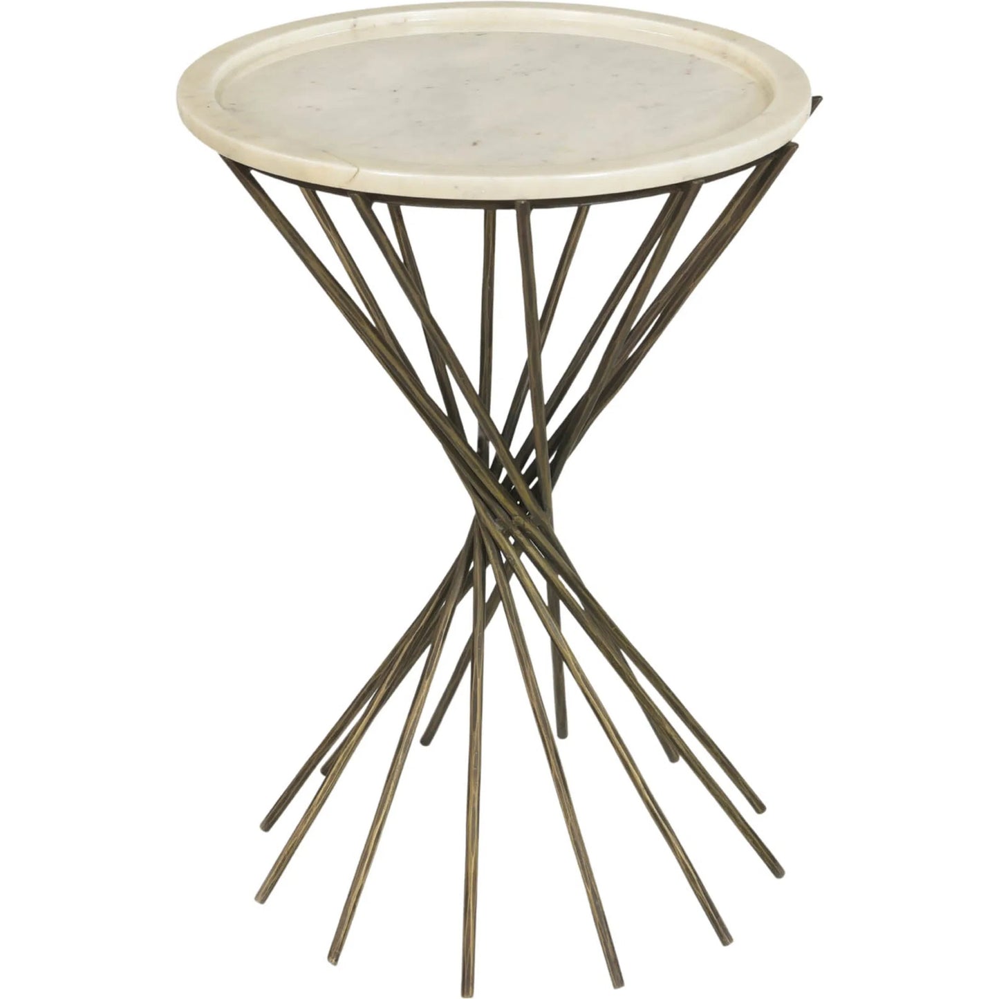 001 SI-2533528 | Additional Silo | Astra Side Table by LH Imports in white, brass and antique brass. Made from iron, marble in a unique style.