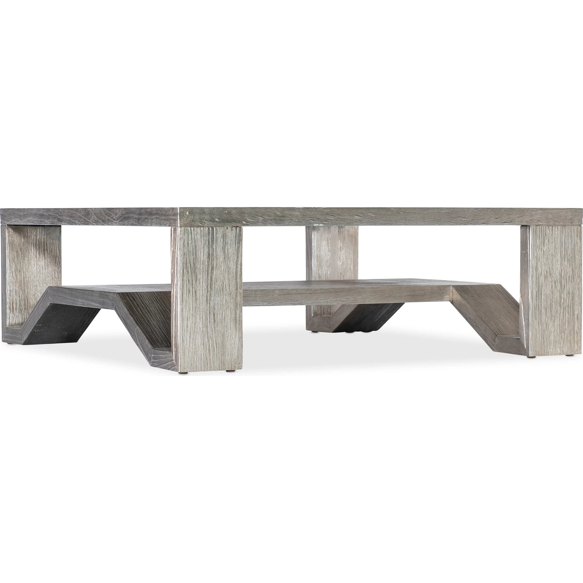 Melange Saber Cocktail Table by Hooker Furniture in silvers and silver. Made from unique in a modern style.