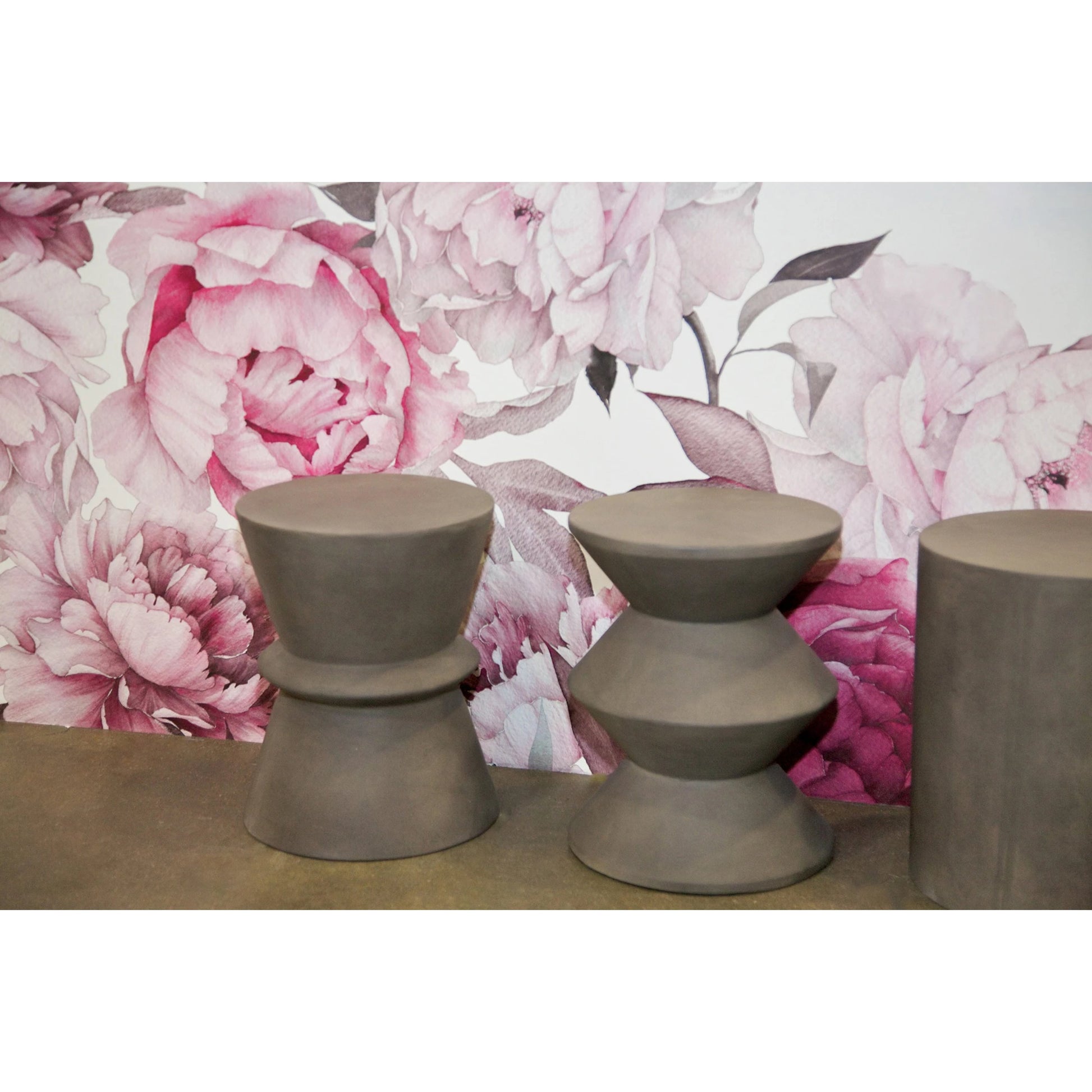 Concrete Inverted Side Table by LH Imports in grey. Made from dark grey concrete in a modern style.