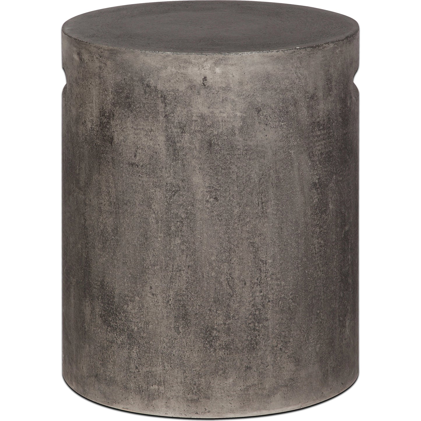 001 SI-2004205 | Additional Silo | Concrete Round Side Table With Handle by LH Imports in grey. Made from dark grey concrete in a modern style.