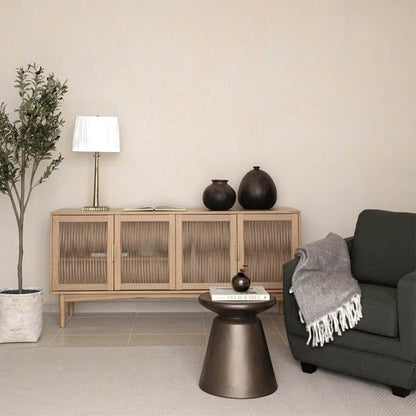 Concrete Mineral Side Table by LH Imports. Made from concrete in a unique style.