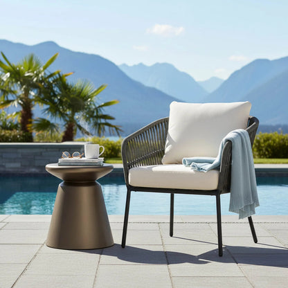 Concrete Mineral Side Table by LH Imports. Made from concrete in a unique style.
