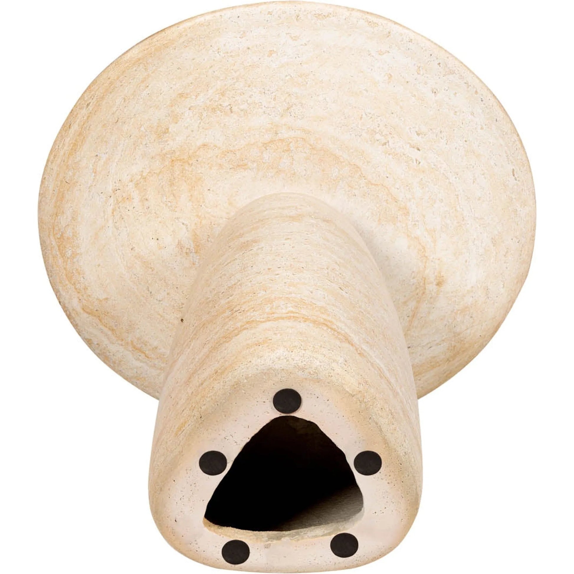Olympia Side Table by LH Imports in light travertine. Made from unique in a unique style.
