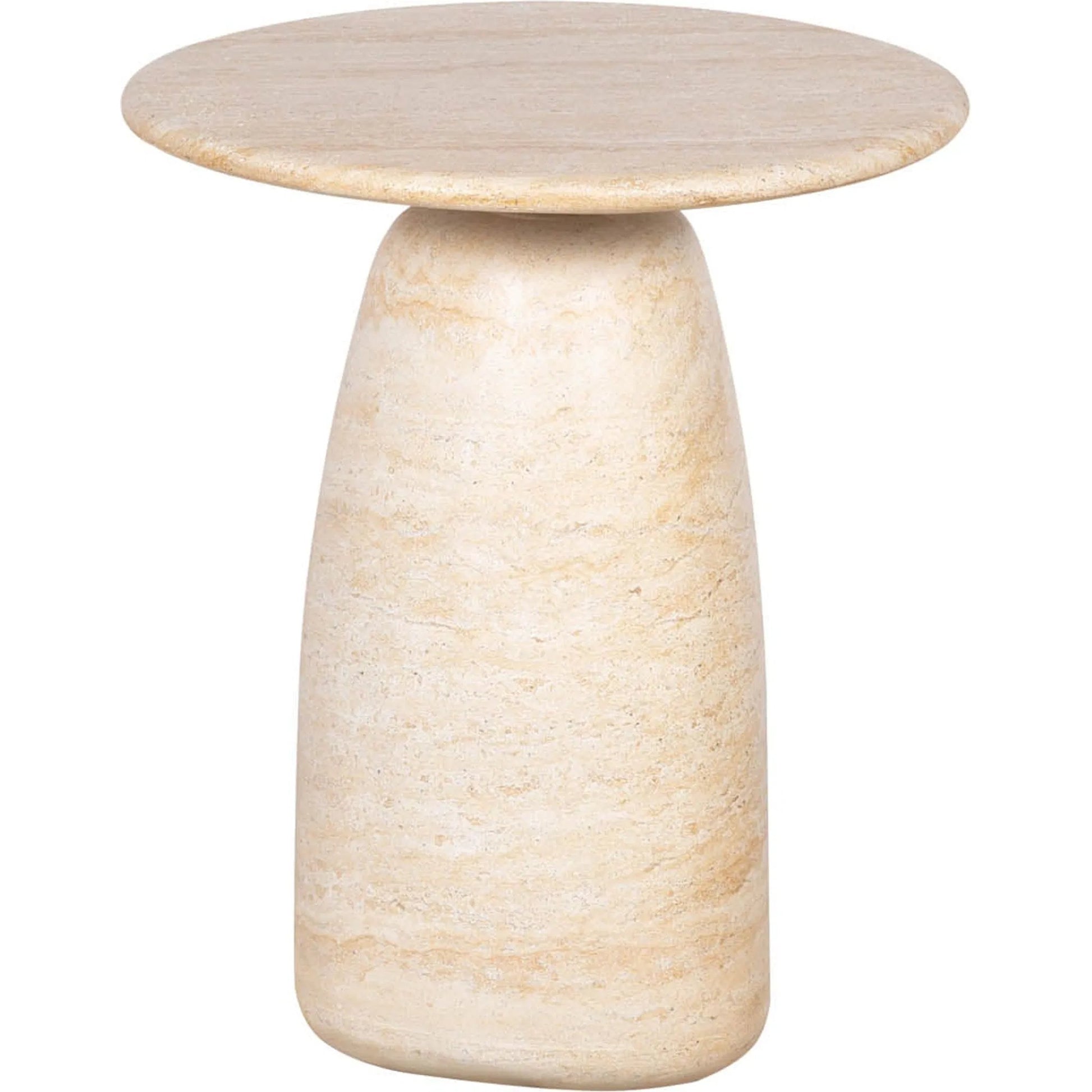 Olympia Side Table by LH Imports in light travertine. Made from unique in a unique style.
