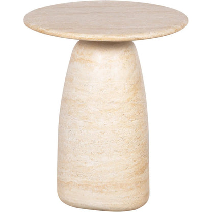 Olympia Side Table by LH Imports in light travertine. Made from unique in a unique style.