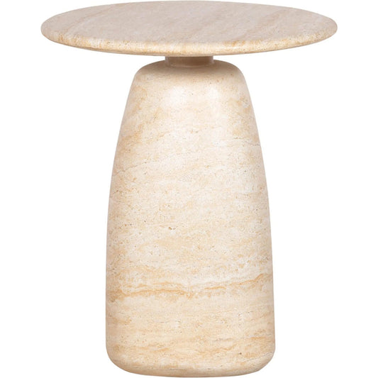 Olympia Side Table by LH Imports in light travertine. Made from unique in a unique style.