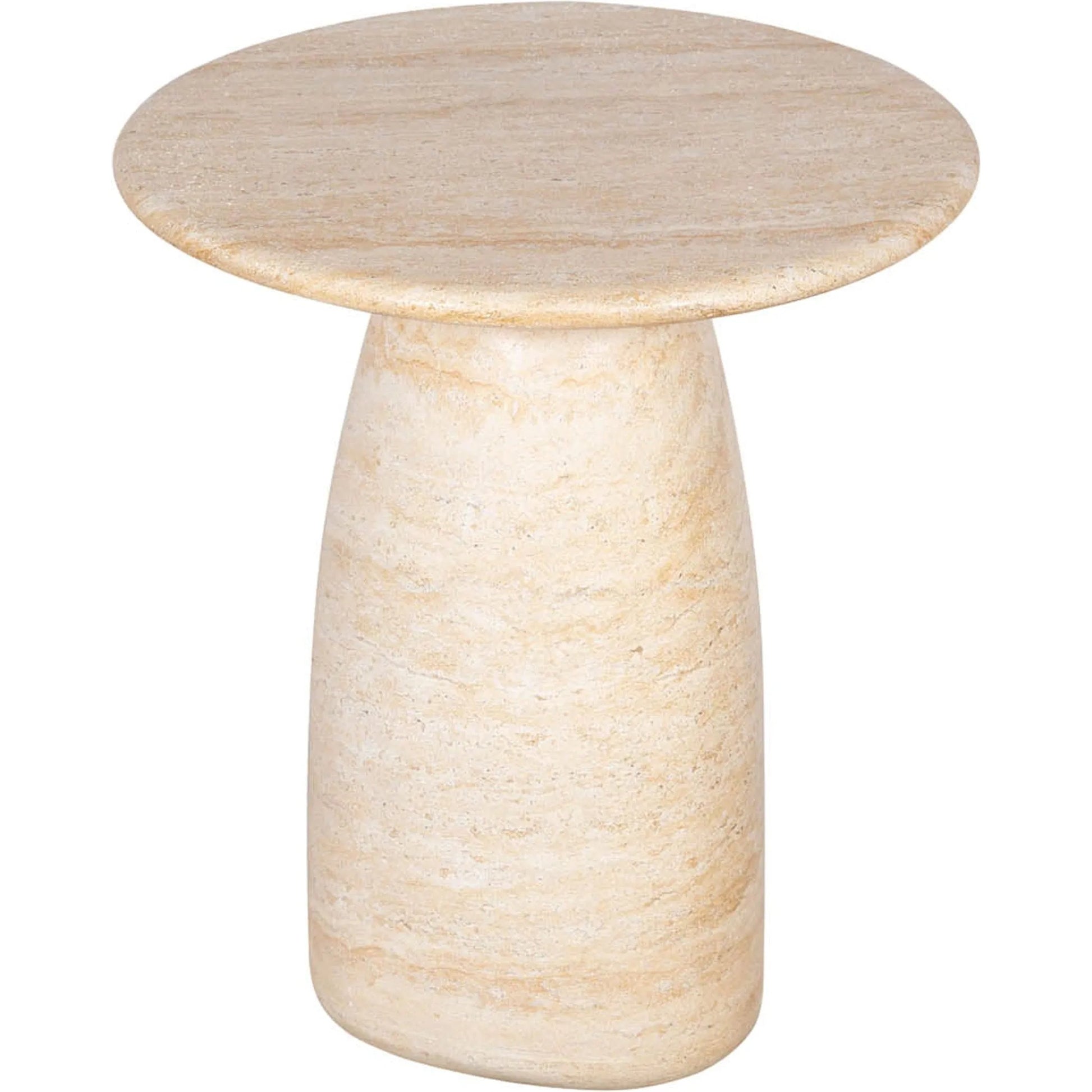 Olympia Side Table by LH Imports in light travertine. Made from unique in a unique style.