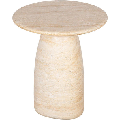 Olympia Side Table by LH Imports in light travertine. Made from unique in a unique style.
