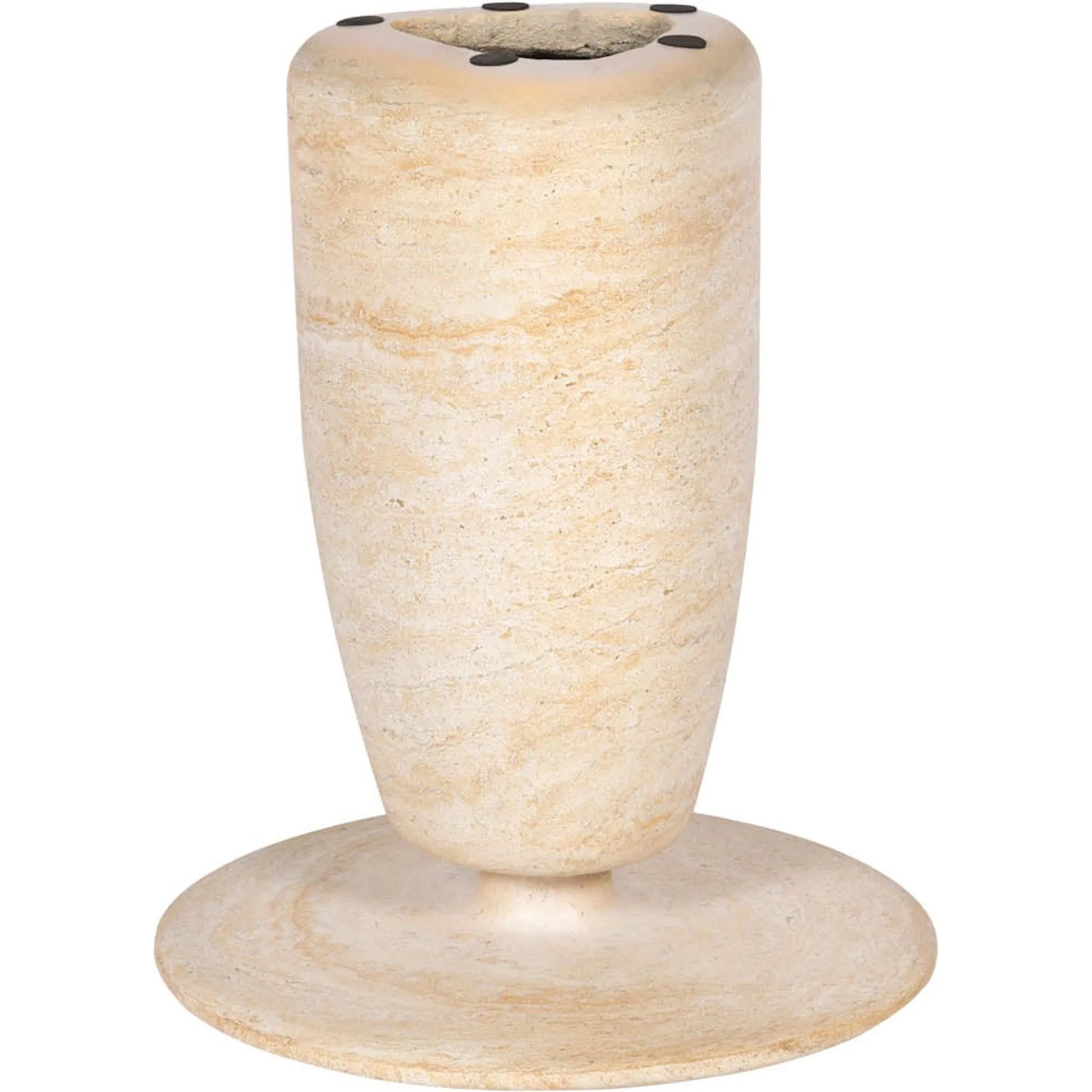 Olympia Side Table by LH Imports in light travertine. Made from unique in a unique style.
