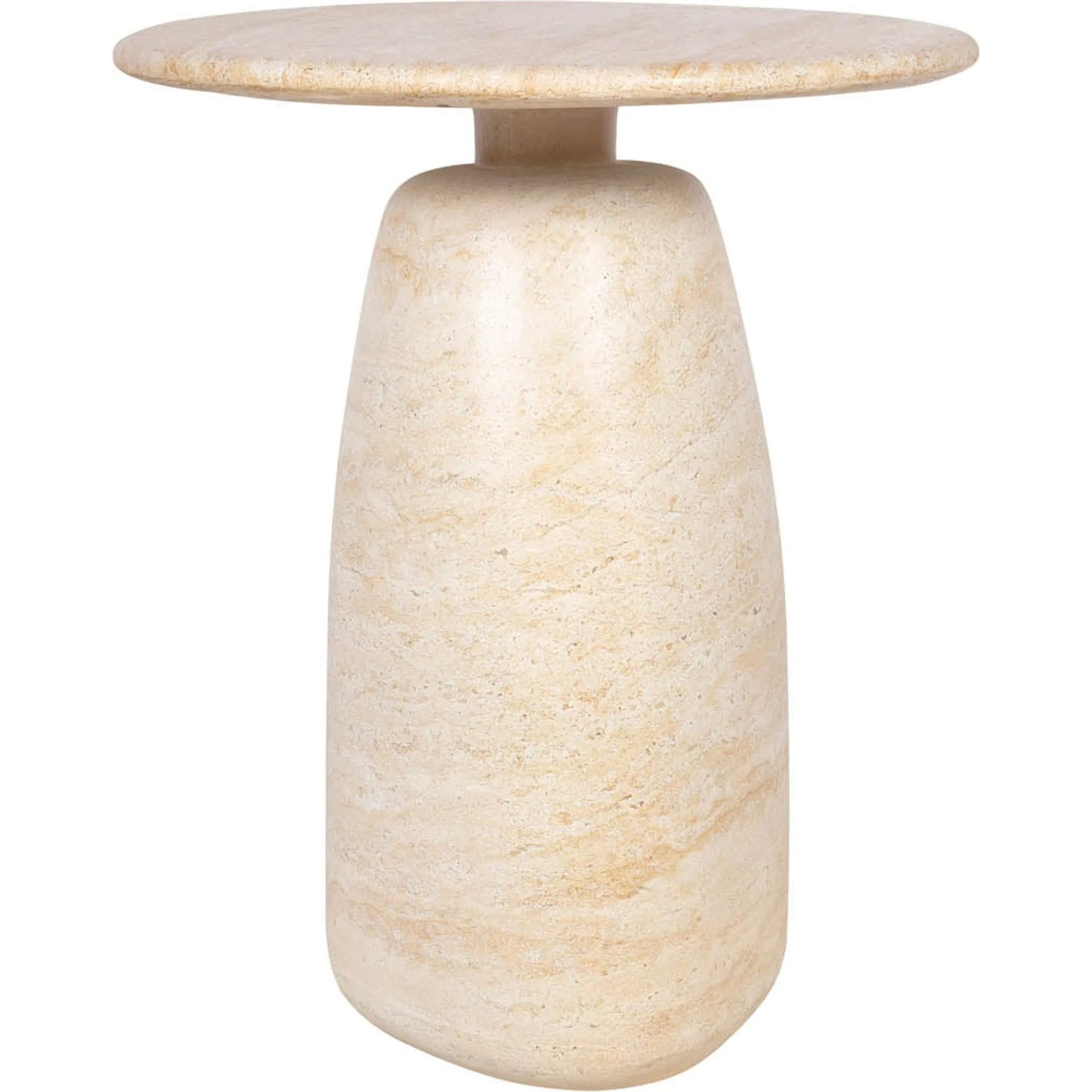 Olympia Side Table by LH Imports in light travertine. Made from unique in a unique style.