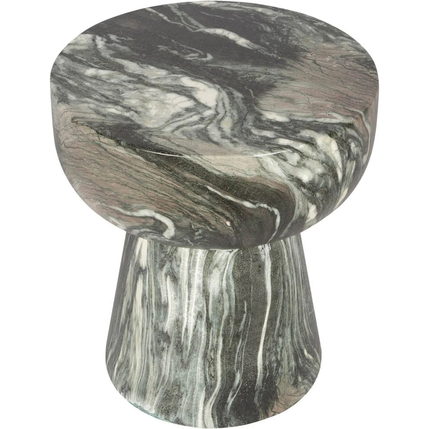 004 SI-2325337 | Unknown | Binx Side Table by LH Imports in green, grey, white and marble pattern. Made from concrete in a unique style.